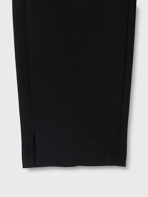 Spodnie Czarne Samoon z Rozcięciami na Nogawkach