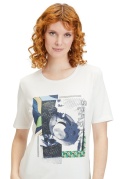 Biała Bluzka T-shirt Z Printem Betty&CO