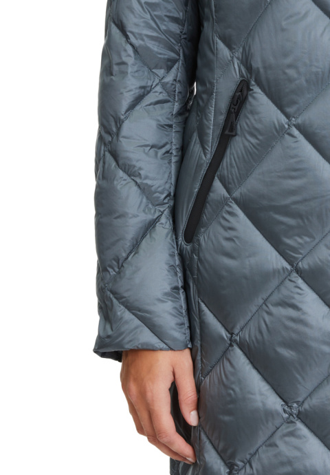 HIT Płaszcz Puchowy z Kapturem GIL BRET Stalowy HIT Płaszcz Puchowy z Kapturem GIL BRET Stalowy