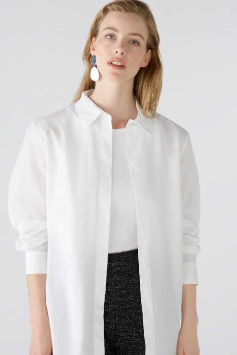 Biała Bluzka Koszulowa Klasyczna OUI