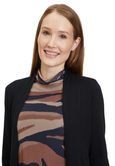 Czarna Narzutka Kardigan Betty Barclay z Kieszeniami