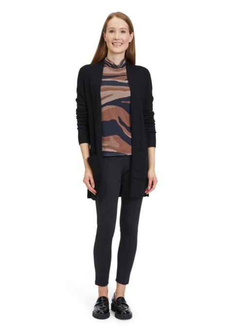 Czarna Narzutka Kardigan Betty Barclay z Kieszeniami