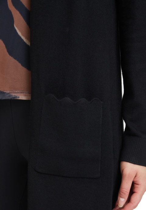 Czarna Narzutka Kardigan Betty Barclay z Kieszeniami