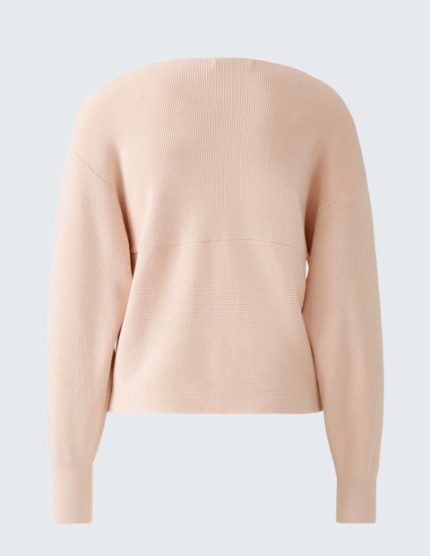 Sweter z Wiązaniem Pudrowy Róż OUI