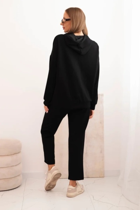 Komplet Miękki Włoski Dres Czarny