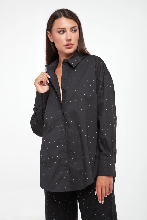 Koszula Czarna z Cyrkoniami Joseph Ribkoff