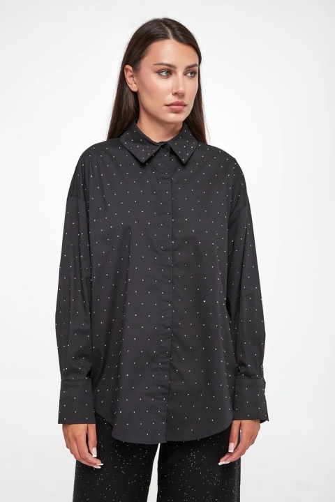 Koszula Czarna z Cyrkoniami Joseph Ribkoff