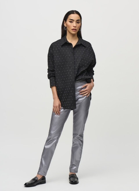 Koszula Czarna z Cyrkoniami Joseph Ribkoff