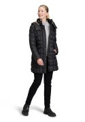 Czarny Płaszcz Pikowany z Kapturem GIL BRET