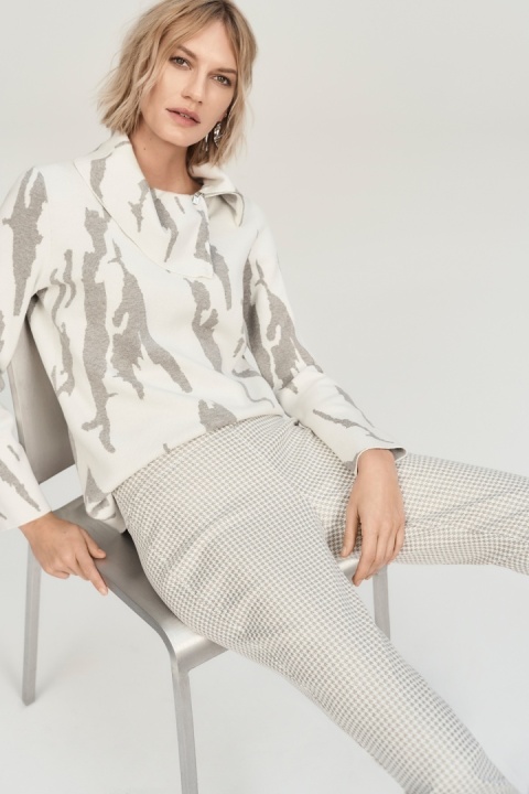 Spodnie w Złotą Pepitkę Wzór Joseph Ribkoff Spodnie w Złotą Pepitkę Wzór Joseph Ribkoff