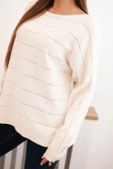 Sweter Jasno Beżowy Ażurowy
