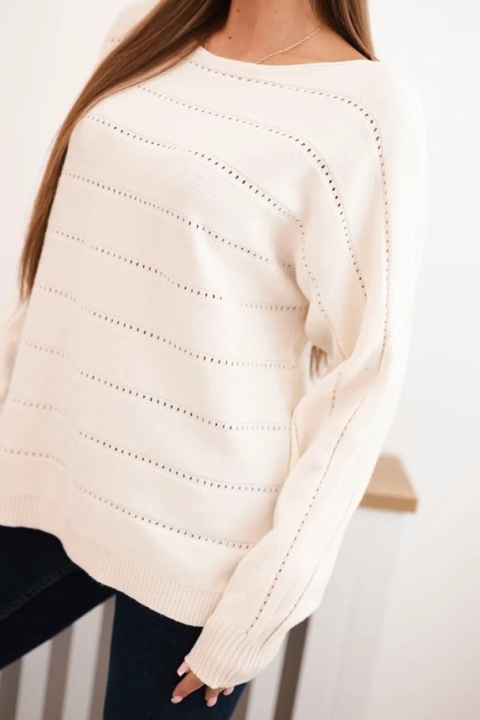 Sweter Jasno Beżowy Ażurowy