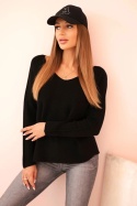 Sweter Czarny Moda Włoska