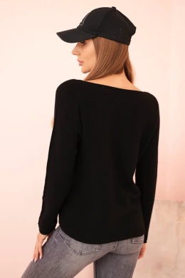 Sweter Czarny Moda Włoska
