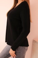 Sweter Czarny Moda Włoska