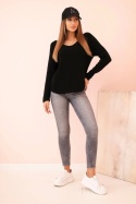 Sweter Czarny Moda Włoska