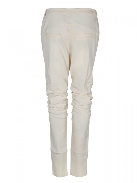 Spodnie z Marszczeniem Zamki Ecru NU Denmark